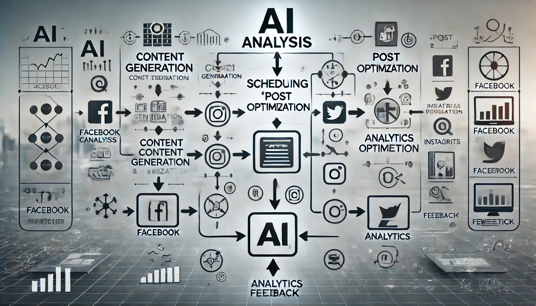 AI Social Media Management Tool dashboard for faster content creation and automated social media marketing