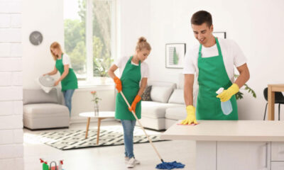 Professional cleaning team providing House clean out services kent wa in a modern residential home