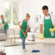 Professional cleaning team providing House clean out services kent wa in a modern residential home